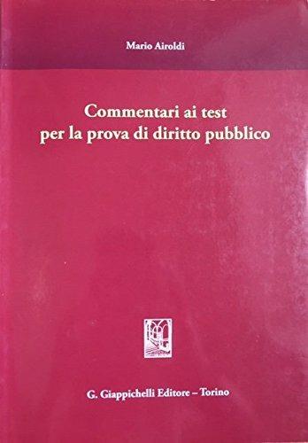 Commentari ai test per la prova di diritto pubblico - Mario Airoldi - copertina