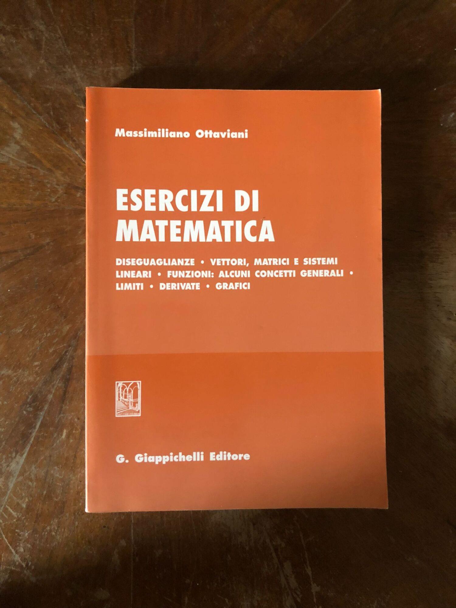 Esercizi di matematica. Diseguaglianze. Vettori, matrici e sistemi lineari. Funzioni: alcuni concetti generali. Limiti. Derivate. Grafici