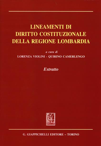 Lineamenti di diritto costituzionale della regione Lombardia. Estratto - copertina