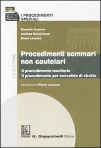 I procedimenti speciali. Vol. 1: Procedimenti sommari non cautelari - Saverio Asprea,Andrea Battistuzzi,Piero Leanza - copertina