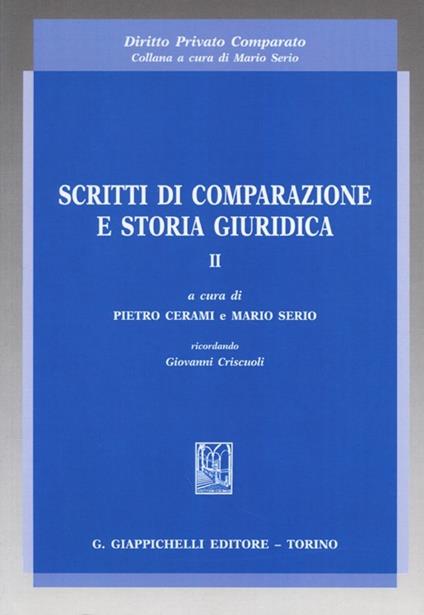 Scritti di comparazione e storia giuridica. Vol. 2 - copertina