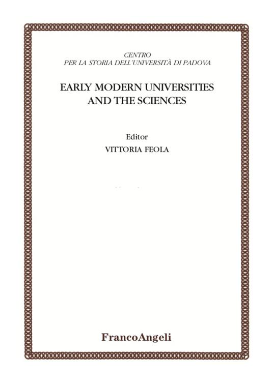 Early modern universities and the sciences - copertina