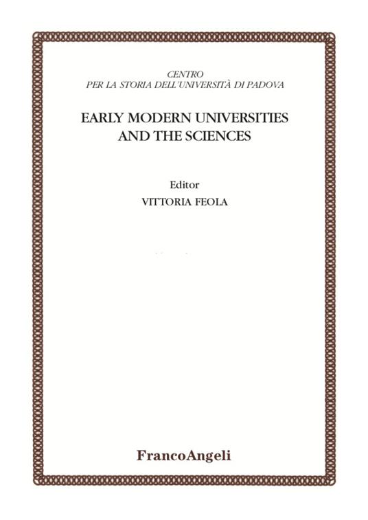 Early modern universities and the sciences - copertina