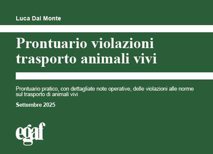 Prontuario violazioni trasporto animali vivi - Luca Dal Monte - copertina