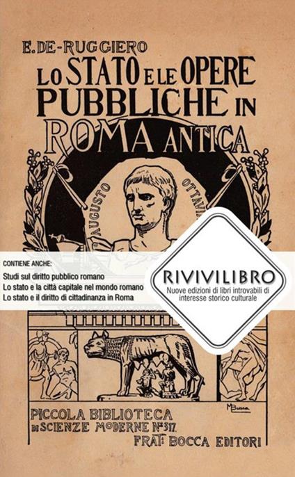 Lo Stato e le opere pubbliche in Roma antica - Ettore De Ruggiero - copertina