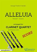 Alleluia. Messiah. Oratorio. Clarinet quartet. Spartito