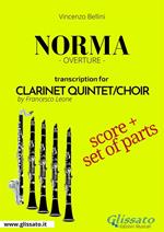 Norma. Overture. Clarinet quintet/choir. Score & parts. Partitura e parti