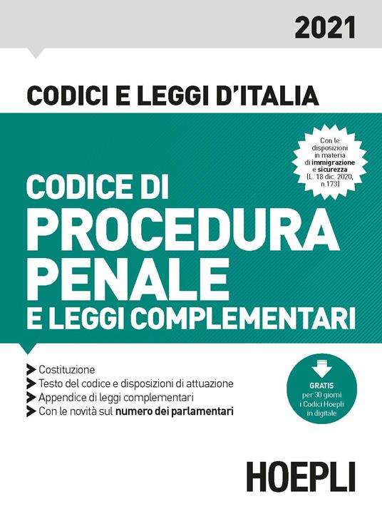 Codice di procedura penale e leggi complementari 2021 - Luigi Franchi,Virgilio Feroci,Santo Ferrari - copertina