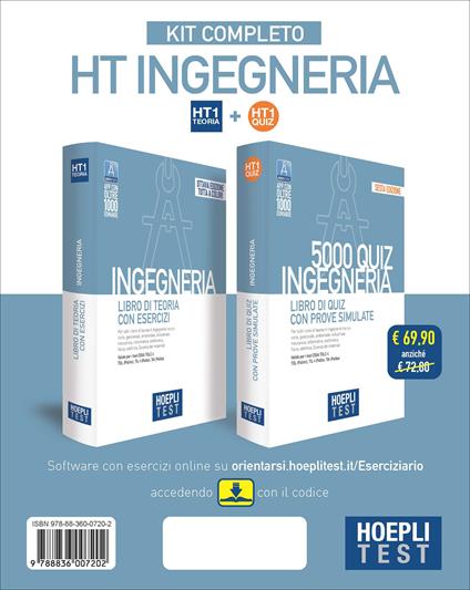 Hoepli test. Ingegneria. Kit completo: Libro di teoria con esercizi-5000 Quiz con prove simulate - copertina