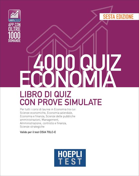 Hoepli test. 4000 quiz economia. Libro di quiz con prove simulate - copertina