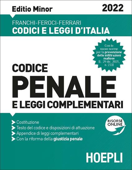 Codice penale e leggi complementari 2022. Ediz. minor. Con espansione online - copertina