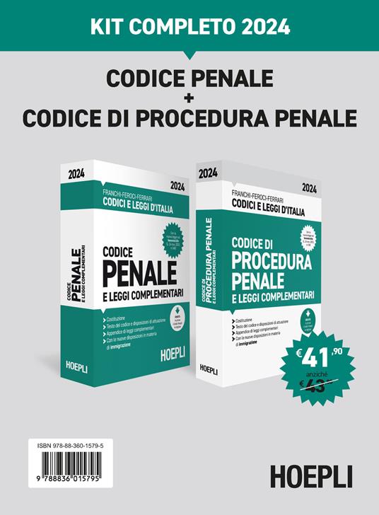 Codice penale+Codice di procedura penale. Kit completo 2024. Con espansione online - copertina