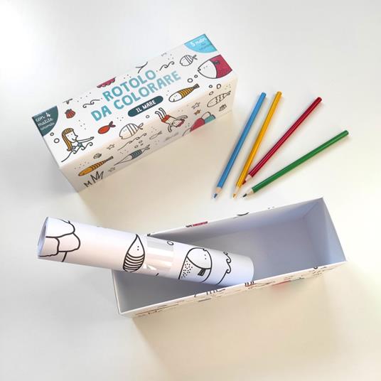 Il mare. Rotolo da colorare. Con 4 matite colorate - Joana Jesus - 4