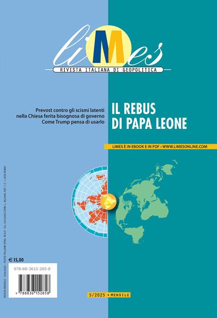 Limes. Rivista italiana di geopolitica (2025). Vol. 5: Il rebus di papa Leone - copertina