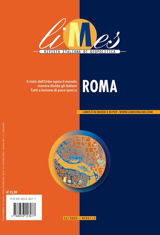 Limes. Rivista italiana di geopolitica (2025). Vol. 11: Roma - copertina