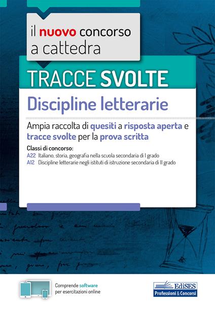 Tracce svolte. Discipline letterarie. Ampia raccolta di quesiti a risposta aperta e tracce svolte per la prova scritta. Con software di simulazione - copertina