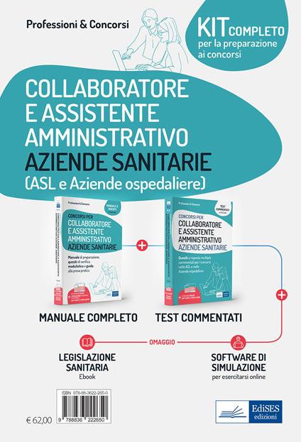 Kit completo per la preparazione al concorso. Collaboratore e assistente amministrativo Aziende sanitarie (ASL e Aziende ospedaliere). Con ebook. Con software di simulazione - copertina