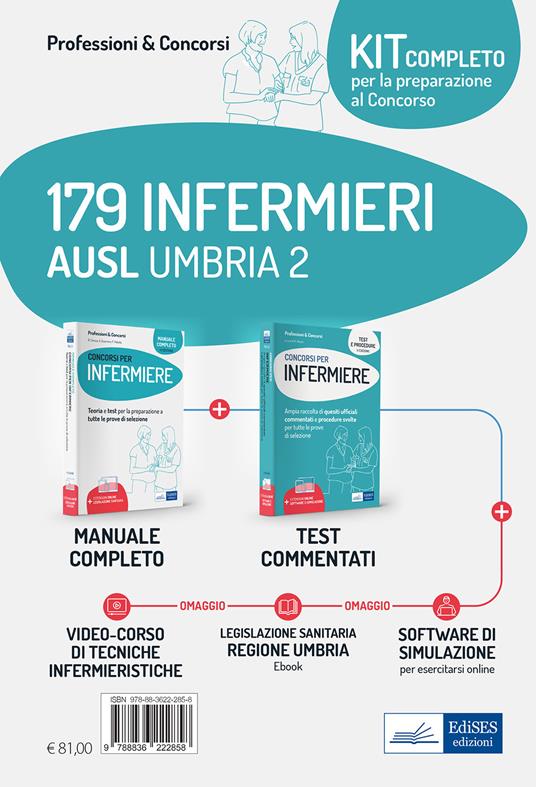 Kit completo per la preparazione al concorso 179 infermieri AUSL Umbria 2. Con e-book. Con software di simulazione. Con Video - Rosario Caruso,Guglielmo Guerriero,Francesco Pittella - copertina