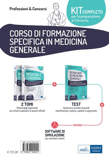 Kit di Medicina generale. Concorso per specializzazioni mediche (SSM) e Corso di formazione specifica in Medicina generale (MMG). Con software di simulazione - Federico Frusone,Giulia Puliani - copertina