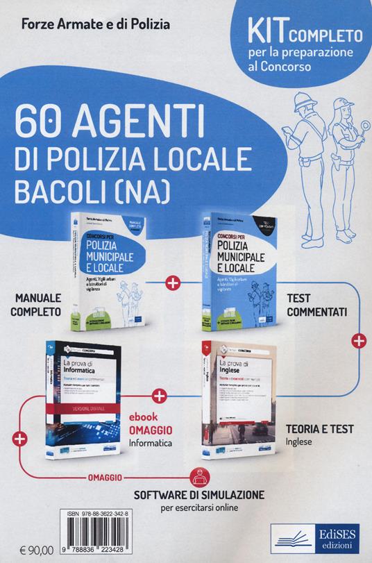 Kit concorso 60 agenti di Polizia Locale Bacoli (Napoli). Con e-book. Con software di simulazione - copertina