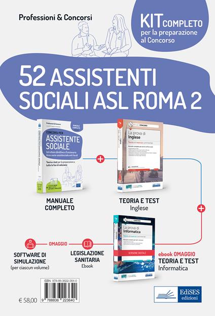 Kit concorso 52 assistenti sociali ASL Roma 2. Volumi di preparazione a tutte le prove. Con e-book. Con software di simulazione - Michela Losignore,Natascia Moschetta - copertina