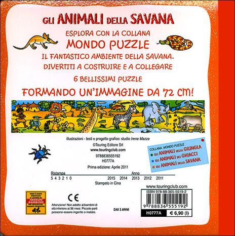 Gli animali della savana. Libro puzzle - Irene Mazza - 2
