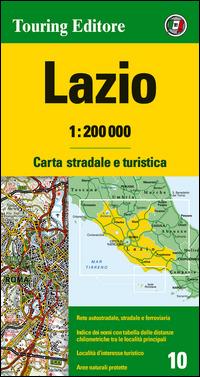 Lazio 1:200.000. Carta stradale e turistica. Ediz. multilingue - copertina