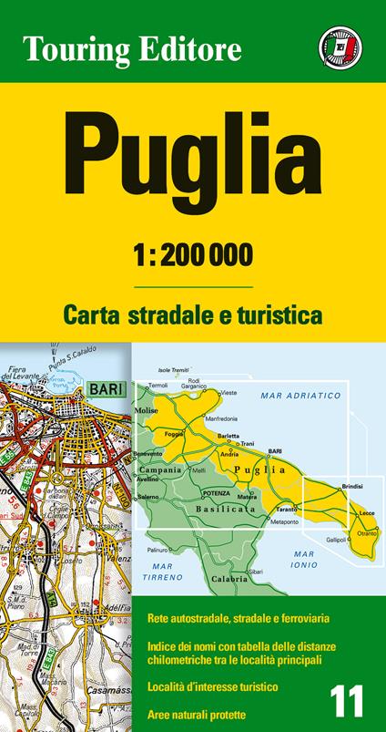 Puglia 1:200.000. Carta stradale e turistica. Ediz. multilingue - copertina