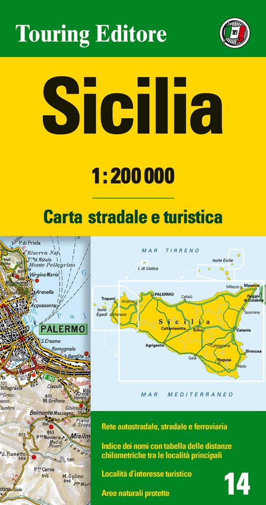 Sicilia 1:200.000. Carta stradale e turistica. Ediz. multilingue - copertina
