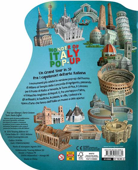 Wonders of Italy. Libro pop-up. Edizione inglese - Dario Cestaro,Paola Zoffoli - 2