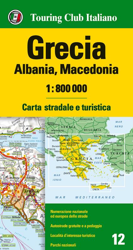 Grecia, Albania, Macedonia 1:800.000. Carta stradale e turistica. Ediz. multilingue - copertina