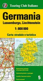 Germania, Lussemburgo, Liechtenstein 1:800.000. Carta stradale e turistica. Ediz. multilingue