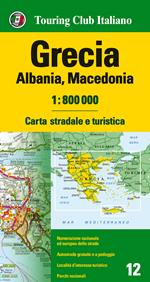 Grecia, Albania, Macedonia 1:800.000. Carta stradale e turistica. Ediz. multilingue