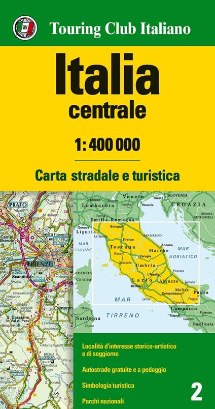 Italia centrale 1:400.000. Carta stradale e turistica - copertina