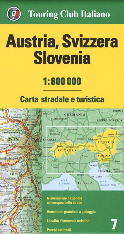 Austria, Svizzera, Slovenia 1:800.000. Carta stradale e turistica - copertina