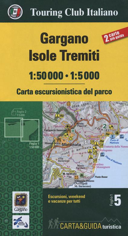 Gargano. Isole Tremiti 1:50.000-1:5000. Carta escursionistica del parco. Con Libro: Guida del parco - copertina