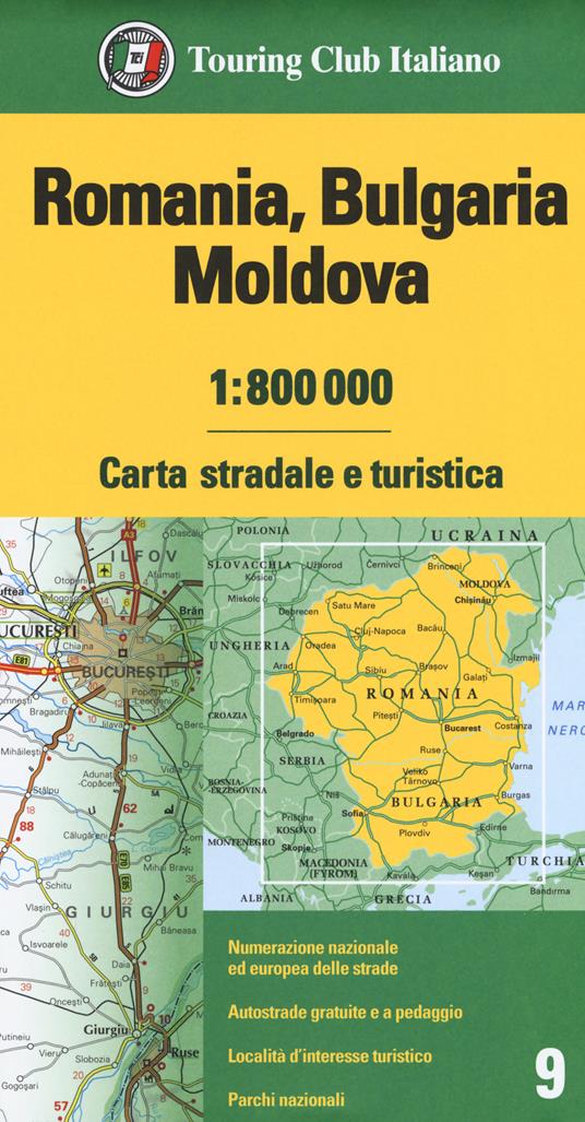 Romania. Bulgaria. Moldavia 1:800.000. Carta stradale e turistica - copertina