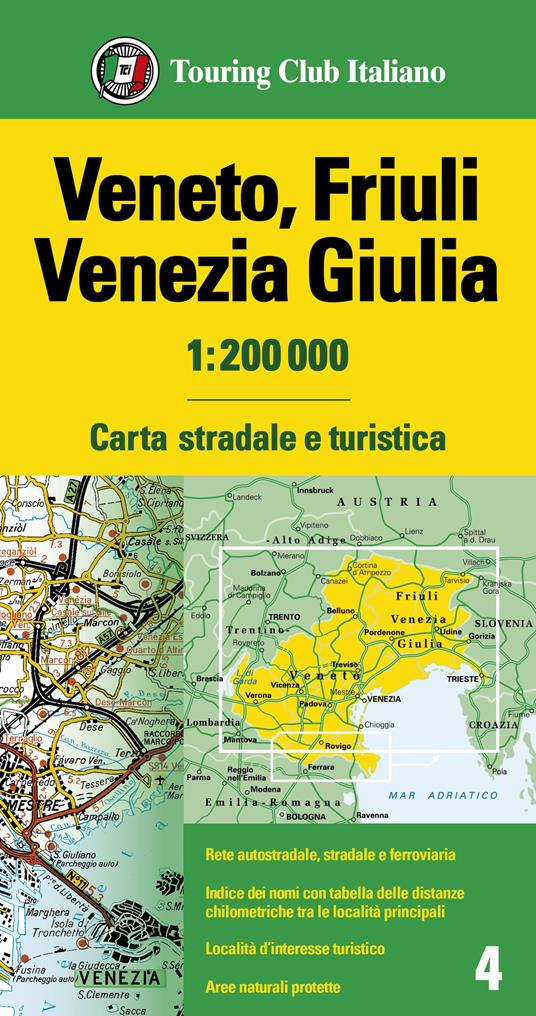 Veneto, Friuli Venezia Giulia 1:200.000. Carta stradale e turistica - copertina