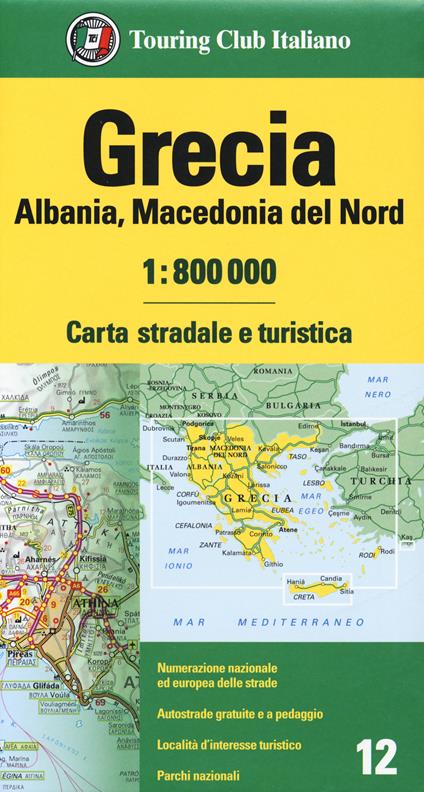 Grecia, Albania ,Macedonia del Nord 1:800.000. Carta stradale e turistica - copertina