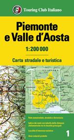 Piemonte e Valle d'Aosta 1:200.000. Carta stradale e turistica