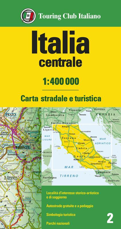 Italia centrale 1:400.000. Carta stradale e turistica - copertina