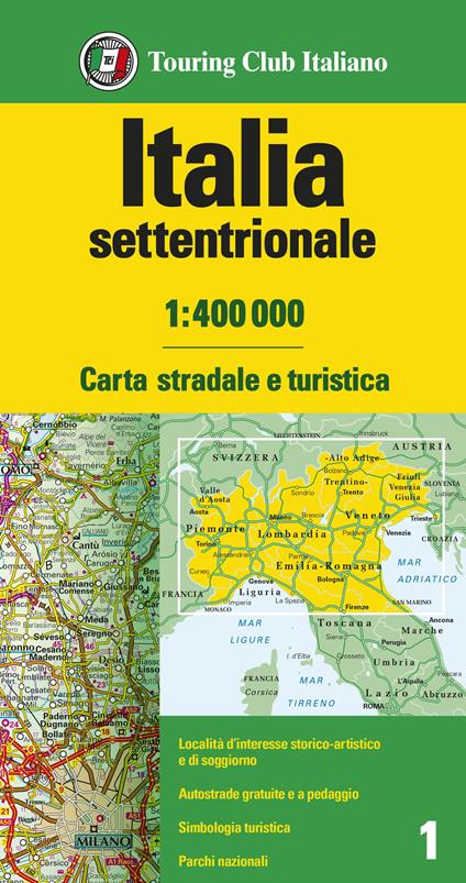 Italia settentrionale 1:400.000. Carta stradale e turistica - copertina