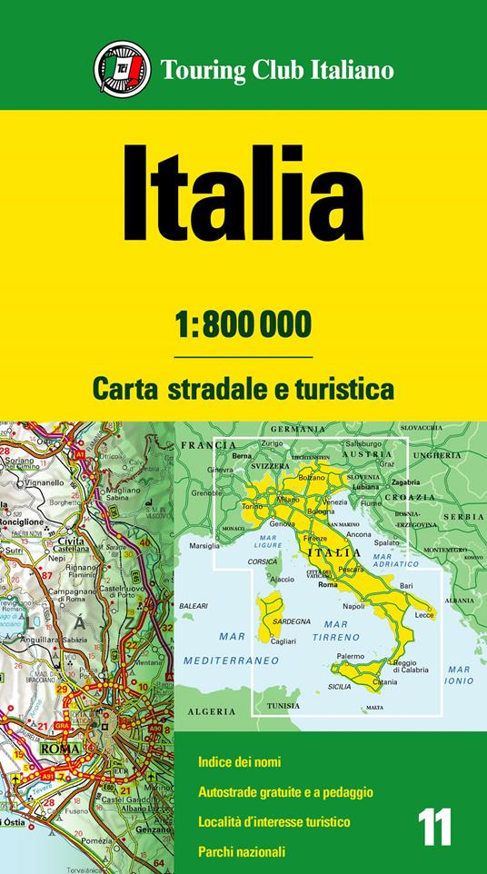 Italia 1:800.000. Carta stradale e turistica - copertina