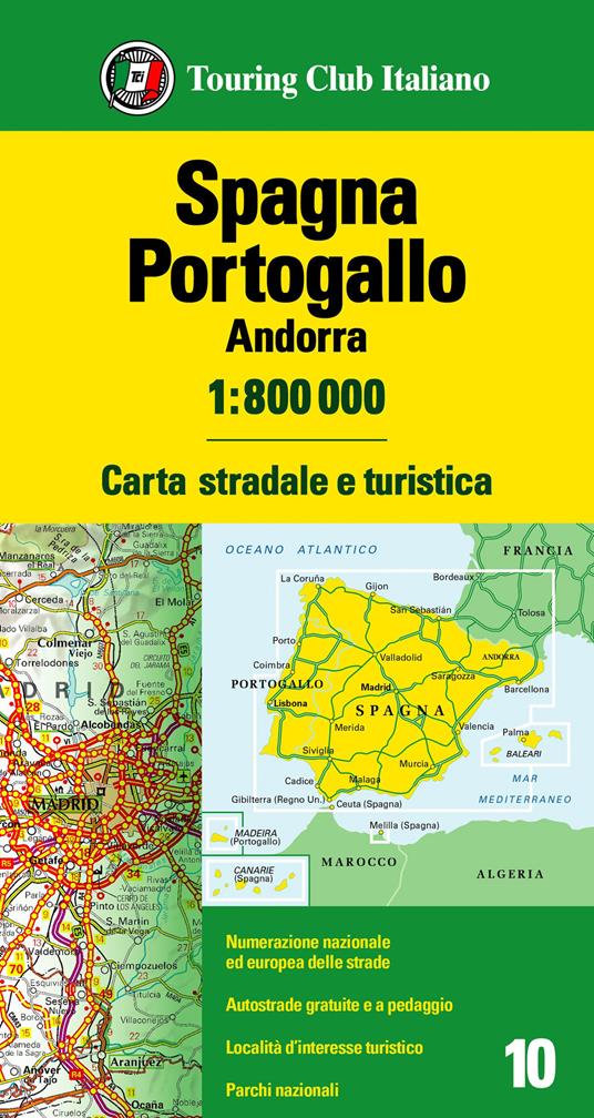 Spagna, Portogallo, Andorra 1:800.000. Carta stradale e turistica - copertina
