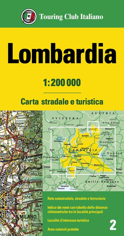 Lombardia 1:200.000. Carta stradale e turistica - copertina