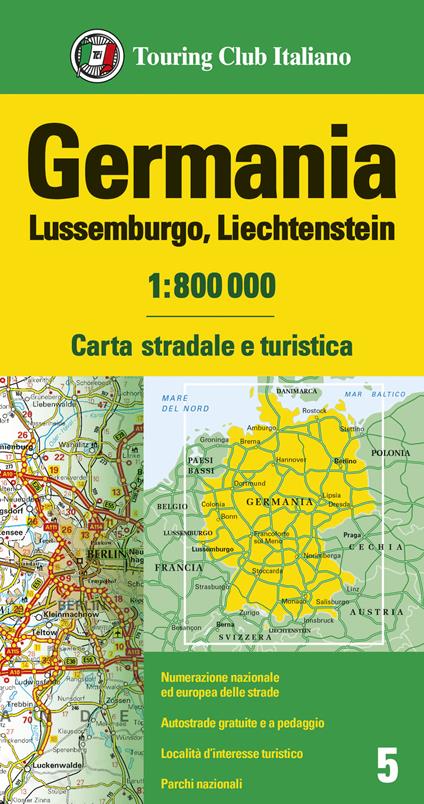 Germania, Lussemburgo, Liechtenstein 1:800.000. Carta stradale e turistica - copertina