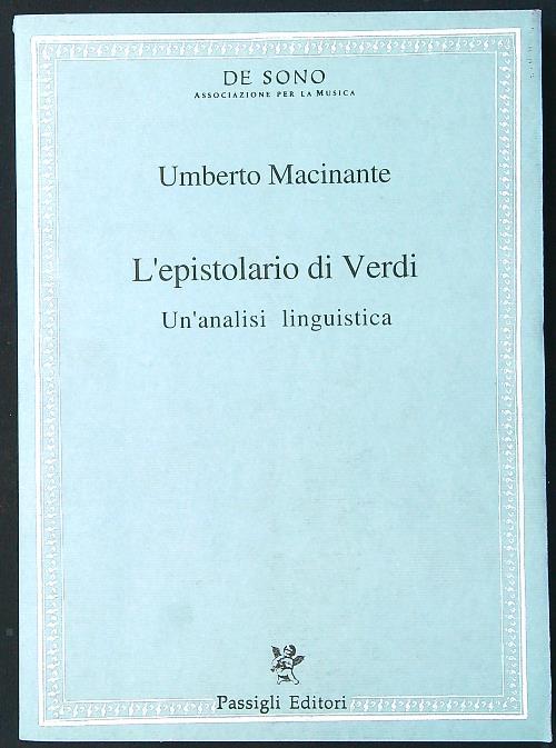 L' epistolario di Verdi. Un'analisi linguistica