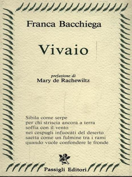 Vivaio - Franca Bacchiega - copertina