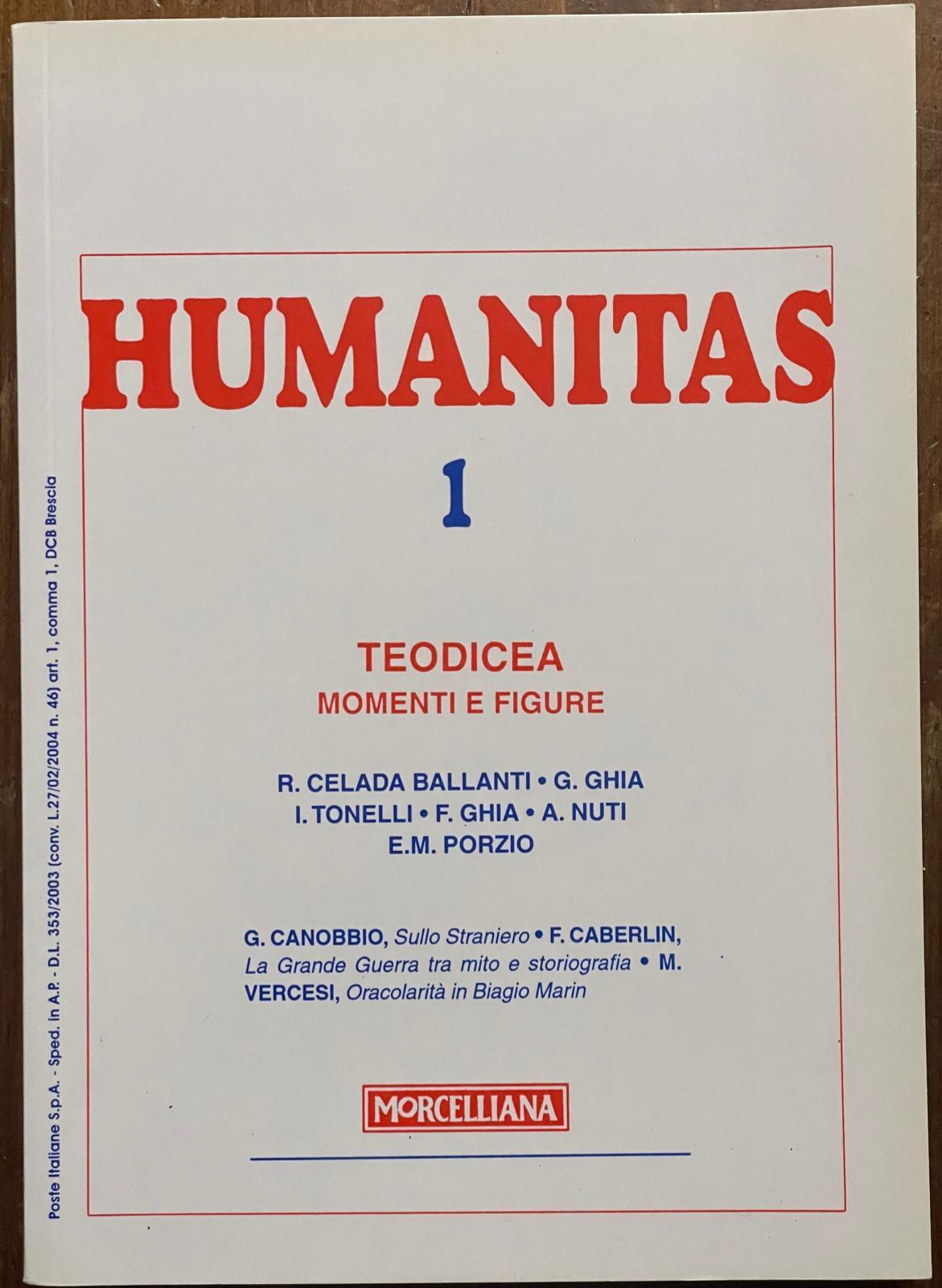 Humanitas (2009). Vol. 1: Teodicea. Momenti e figure.