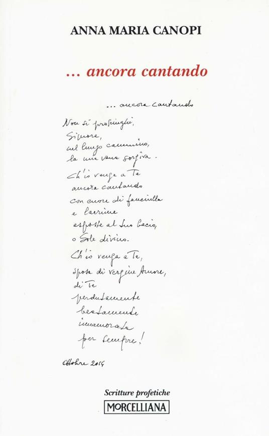 ... Ancora cantando - Anna Maria Cànopi - copertina